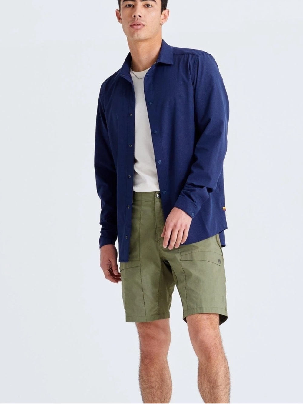 Fjallraven Men's Dark Navy Button-Down Long Sleeve Sun Shirt